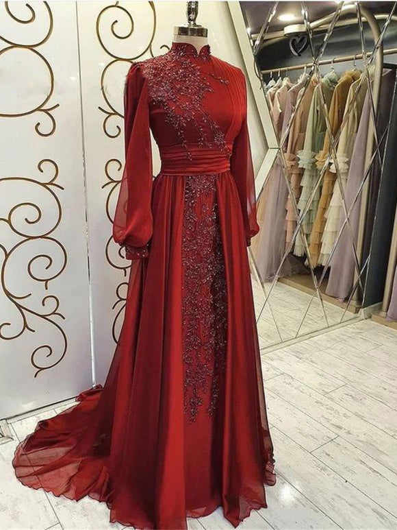 Vestido de Noche Largo Elegante con Cuello Mao