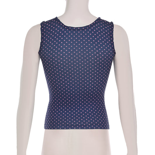 Blusa Sin Mangas Tejida con Estampado de Lunares - Image 9