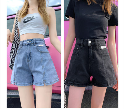 Shorts Denim Talle Alto Pierna Ancha Efecto A-línea - Image 5