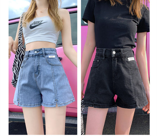 Shorts Denim Talle Alto Pierna Ancha Efecto A-línea - Image 5