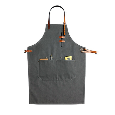 Delantal de Mezclilla con Correa de Cuero para Barista y Barbero - Image 3