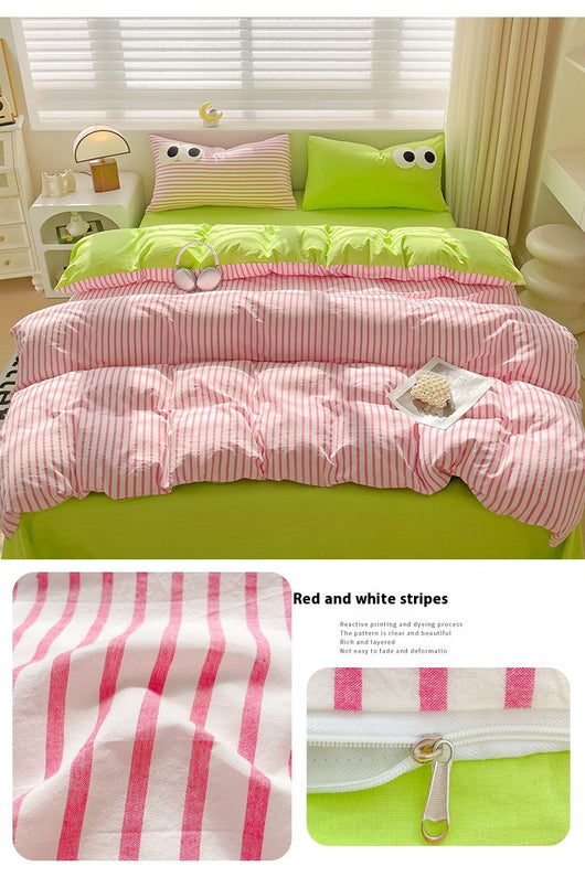 Juego de Cama Ojos Grandes - Funda Nórdica 4 Piezas Efecto Satinado - Image 29