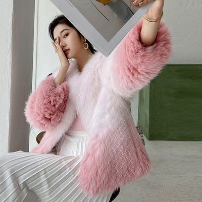Chaqueta de Abrigo Degradado de Pelaje para Mujer - Image 13