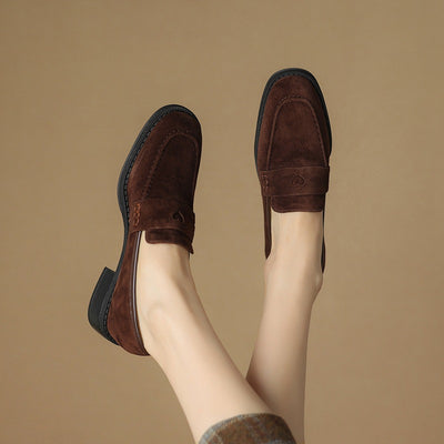 Zapatos de Tacón Grueso en Gamuza de Oveja para Primavera - Image 2