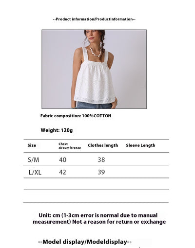 Blusa Camisola de Encaje Bordado Estilo Francés Suelta - Image 8