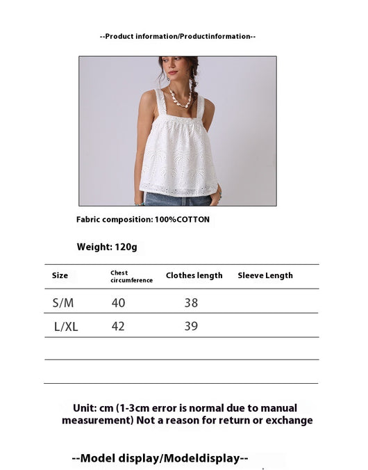 Blusa Camisola de Encaje Bordado Estilo Francés Suelta - Image 8