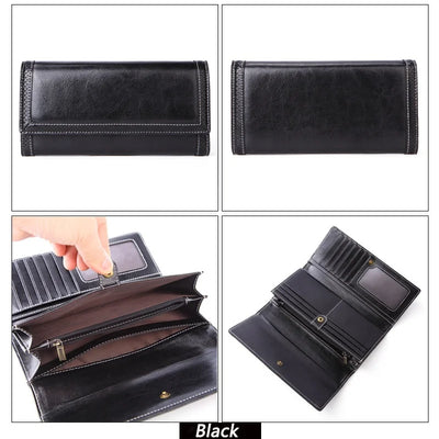 Billetera Larga de Cuero para Mujer con Múltiples Compartimentos - Image 13