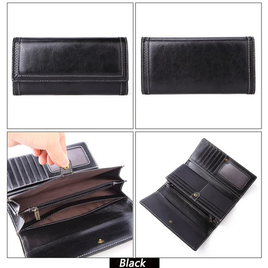 Billetera Larga de Cuero para Mujer con Múltiples Compartimentos - Image 13