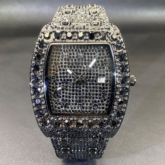 Reloj Hip Hop para Hombre con Cristales Brillantes y Movimiento de Cuarzo - Image 7