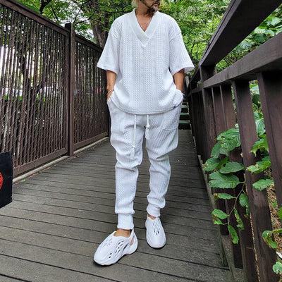 Conjunto Casual Hombre: Playera Suelta Manga Corta + Pantalón - Image 10