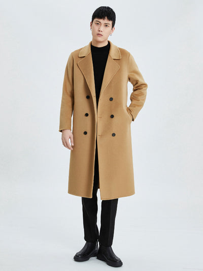 Abrigo Reversible de Cashmere Largo Hasta la Rodilla para Hombre - Otoño e Invierno - Image 5