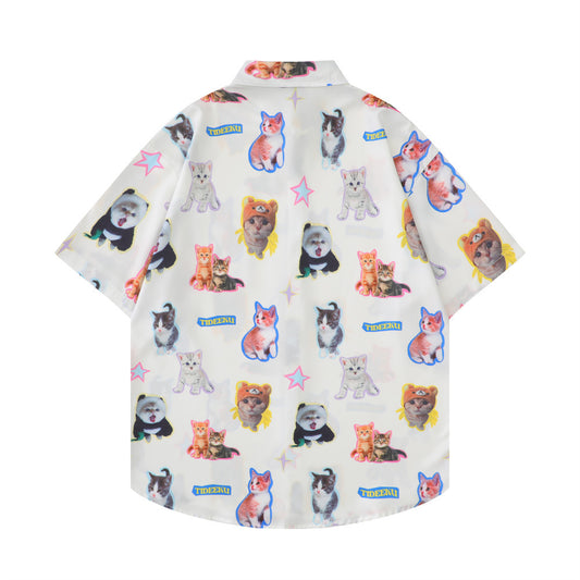 Camisa Estampada con Diseño Gatito para Hombre - Image 2