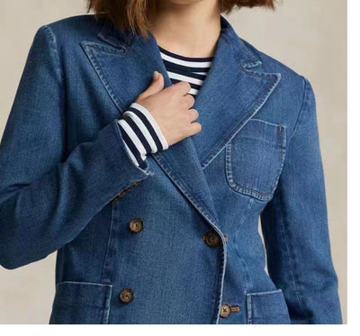Chaqueta Denim Azul Tibetana para Primavera y Verano - Image 9