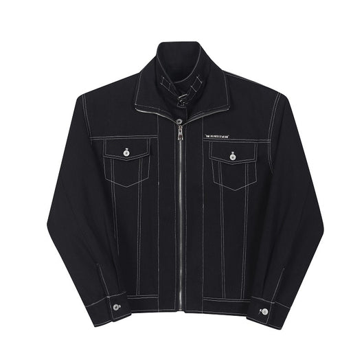 Chaqueta Táctica de Trabajo con Cuello Mao y Detalles en Contraste - Image 12