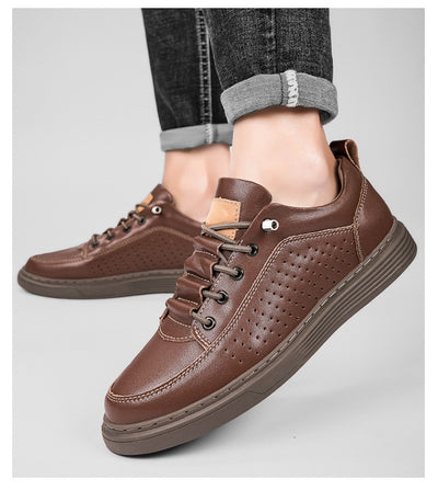 Zapatos Skateboard Cuero Talla Grande Estilo Retro Punching Confort Suave - Image 14