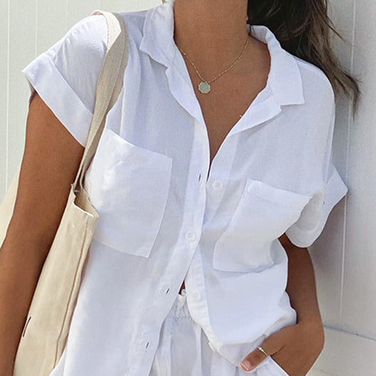 Conjunto Casual de Blusa y Shorts para Mujer - Cómodo y Versátil - Image 6