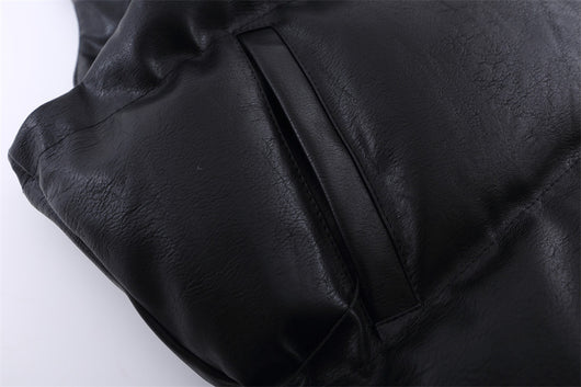 Chaleco de Algodón PU con Letras Bordadas para Hombre - Image 11