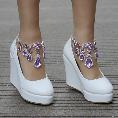Zapatos de Cuña con Plataforma Impermeable y Cristales - Elegancia para tu Boda - Image 14