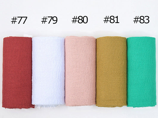 Pañuelo de Algodón y Lino Plisado - Colores Puros - Image 65