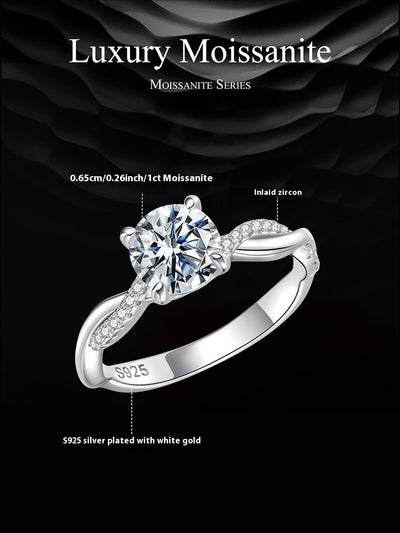 Anillo de Moissanita de 1 Quilate D Color con Diseño de Garra Retorcida - Image 22
