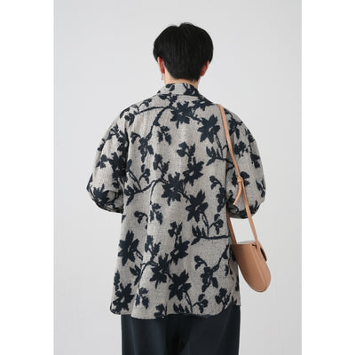 Camisa Vintage Jacquard Contraste Efecto Desgaste Manga Larga - Image 8