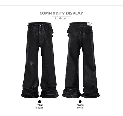 Pantalones Bootcut de Vinilo con Costuras Desgastadas - Image 8