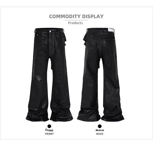 Pantalones Bootcut de Vinilo con Costuras Desgastadas - Image 8