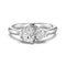 Plateado S925 Blanco Heart Shape Heart-shaped Double Main Stone Ring DY121265SWWH No 5