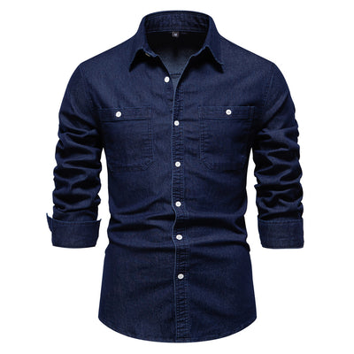 Camisa Denim Casual de Manga Larga para Hombre - Image 2