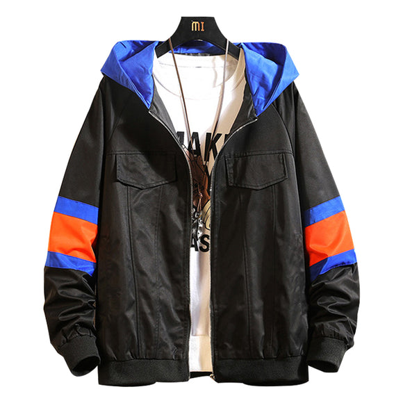 Chaqueta de Trabajo Capucha Hombre Talla Grande Contraste Costura