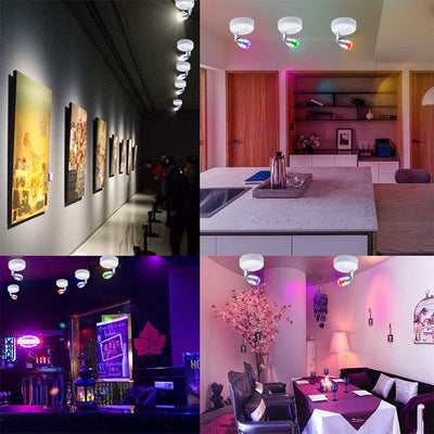 Foco LED Inalámbrico RGB con Control Remoto y Ángulo Ajustable