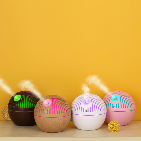 Difusor de Aroma con Diseño Madera y Luces LED 7 Colores