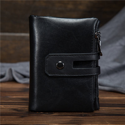 Billetera de Cuero Encerado para Hombre con Doble Cierre y Protección Antirrobo - Image 10