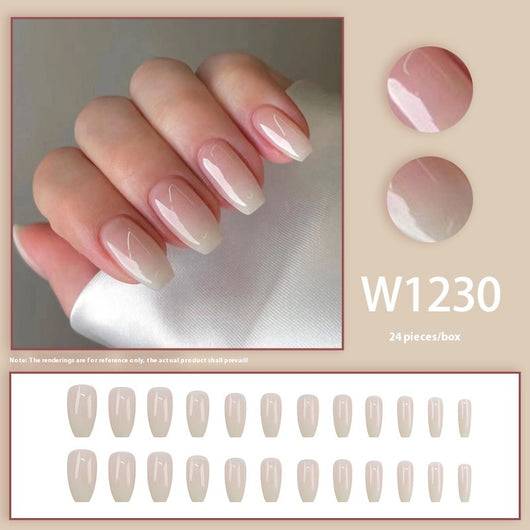 Uñas Postizas Rosa Medianas con Lentejuelas - Diseño Dulce y Elegante - Image 3