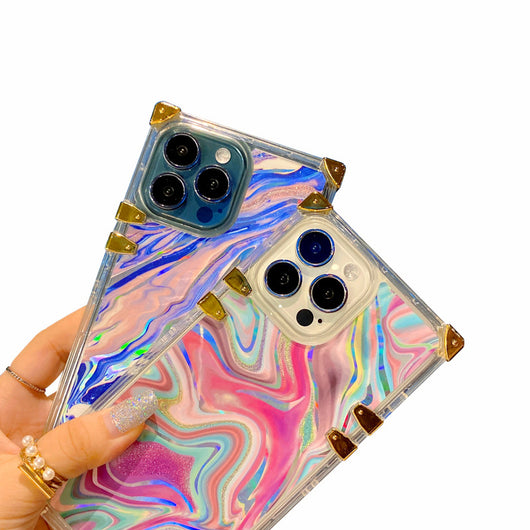 Funda Transparente con Efecto Agua y Brillo Láser para Celular - Image 5
