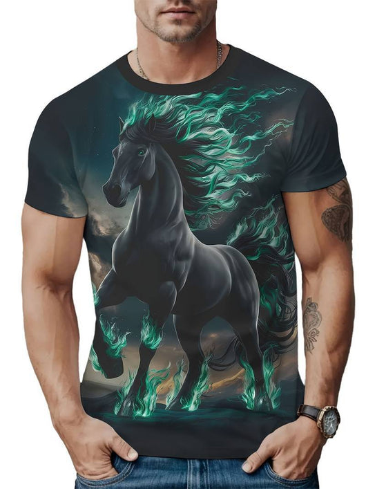 Camiseta Manga Corta con Impresión 3D para Hombre - Image 11