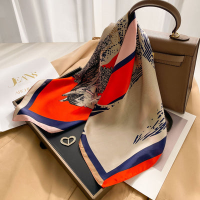 Pañuelo de Seda Estilo Coreano Cuadrado Pequeño para Mujer - Image 10