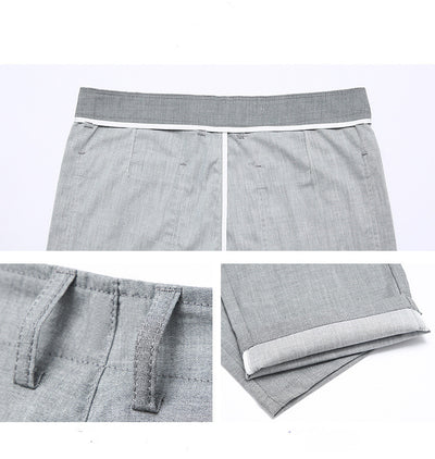 Pantalones Vaqueros Tencel Rectos Hombre Verano Cintura Alta Talla Grande - Image 7