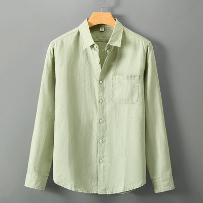 Camisa de Lino Suelta con Protección Solar de Manga Larga - Image 8