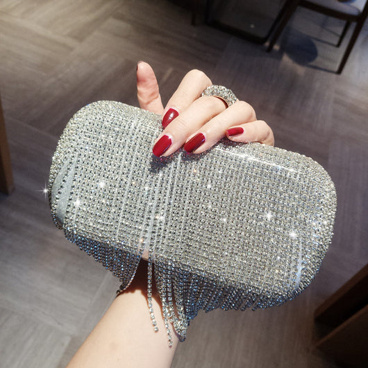 Bolso de Noche Diamante con Flecos para Novia y Eventos - Image 9