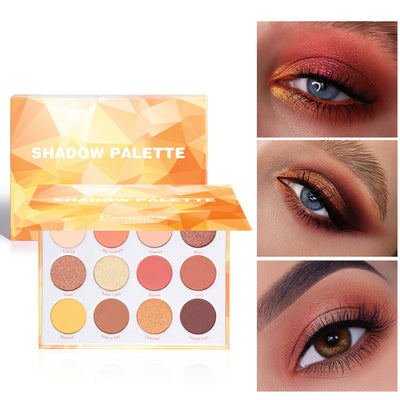 Paleta de Sombras Mate y Metallic Glitter 12 Colores