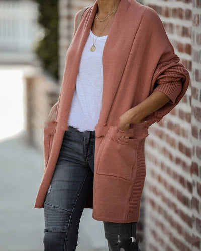 Cardigan Suéter Mujer Mangas Murciélago Abrigo Invierno - Image 4