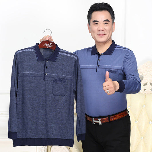 Camisa de Manga Larga Primavera para Hombres Maduros - Image 4