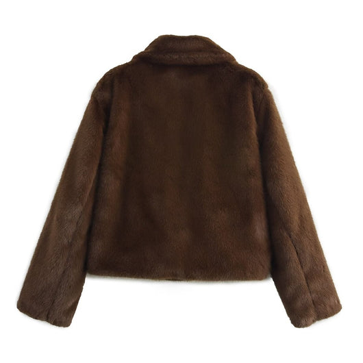 Abrigo de Piel Sintética Estilo Europeo Versátil para Otoño - Image 2