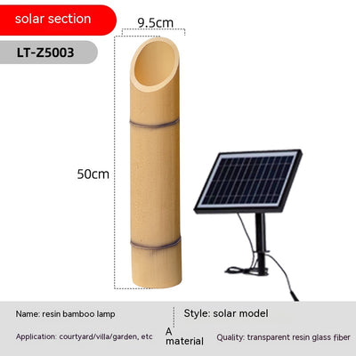 Lámpara Solar de Bambú Decorativa para Jardín - Resistente al Agua - Image 5