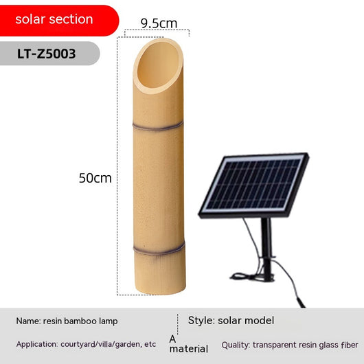 Lámpara Solar de Bambú Decorativa para Jardín - Resistente al Agua - Image 5