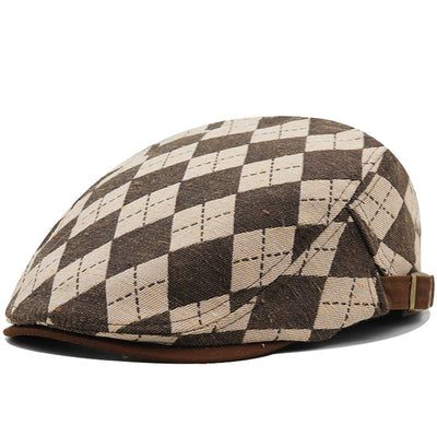 Gorra Plaid Retro Estilo Británico - Boina Pintor Casual