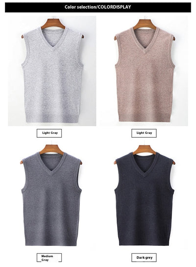 Suéter Casual V-Neck Liso para Hombre - Primavera y Otoño - Image 22