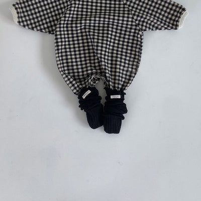 Enterizo Suelto para Bebé Recién Nacido Diseño Cuadrícula Blanco y Negro - Image 14