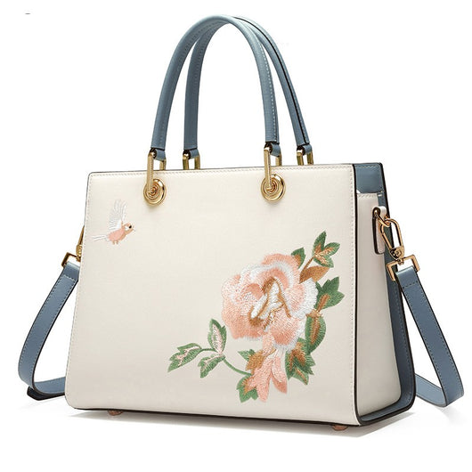 Bolso Portátil de Cuero Bordado para Mujer - Image 3